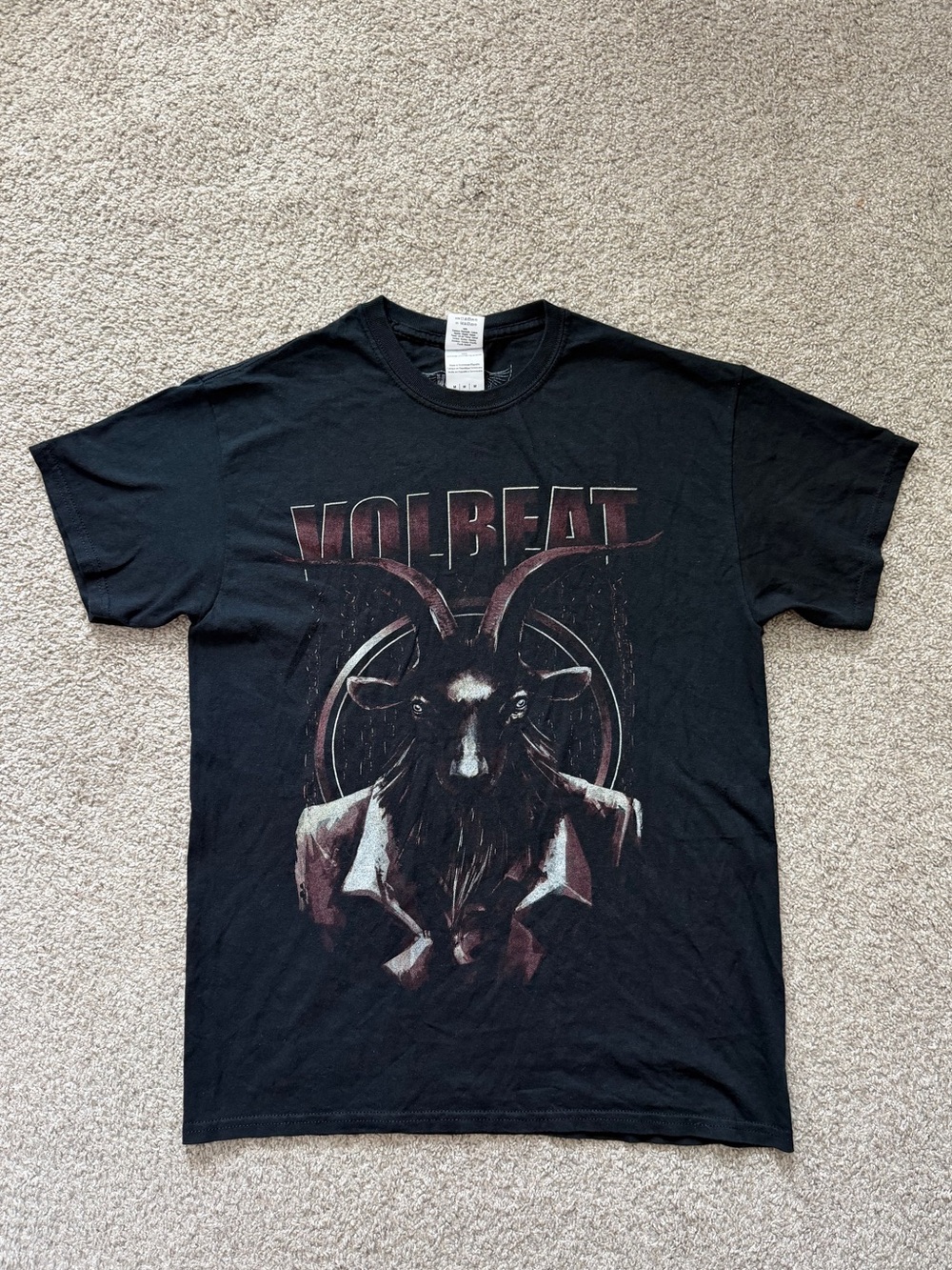 Volbeat North America Tour 2015 Band T-Shirt Goat Horns Graphic Black Medium